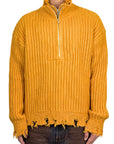 YELLOW HALF DOUBLE ZIP SWEATER