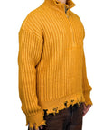 YELLOW HALF DOUBLE ZIP SWEATER