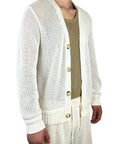 BEIGE PERFORATED CARDIGAN