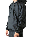 ECO LEATHER BLACK HOODIE