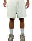 BEIGE PERFORATED SHORTS