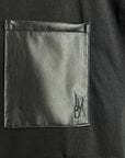 BLACK POCKET ECO LEATHER TEE