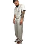 BEIGE WIDE BASE PANTS