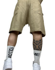 BEIGE LINEN SHORTS