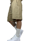 BEIGE LINEN SHORTS