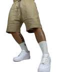 BEIGE LINEN SHORTS