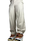 BEIGE WIDE BASE PANTS