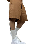 BROWN LINEN SHORTS