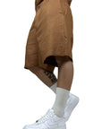 BROWN LINEN SHORTS