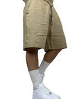 BEIGE LINEN SHORTS