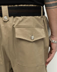 ARROW BELT BEIGE SHORTS