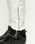 WHITE ZIP JEANS