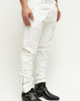 WHITE ZIP JEANS
