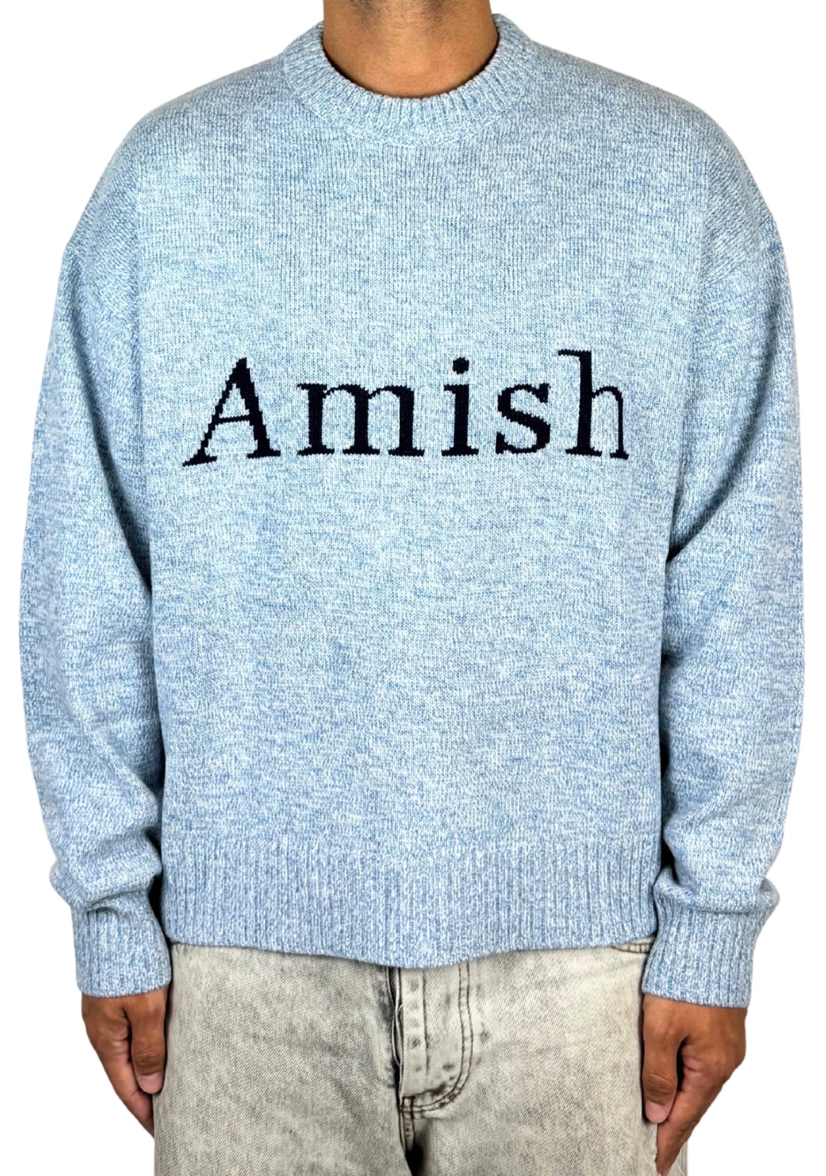 CREW NECK MULINE DUST BLUE