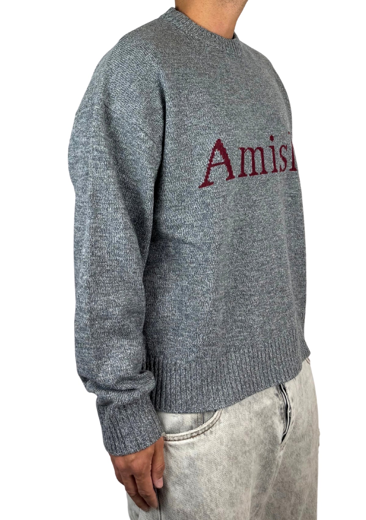 CREW NECK MULINE GREY