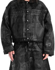 BLACK WAXED DENIM JACKET