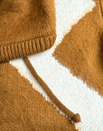 TOBACCO LONG HAIR SWEATER ZIP HOOD