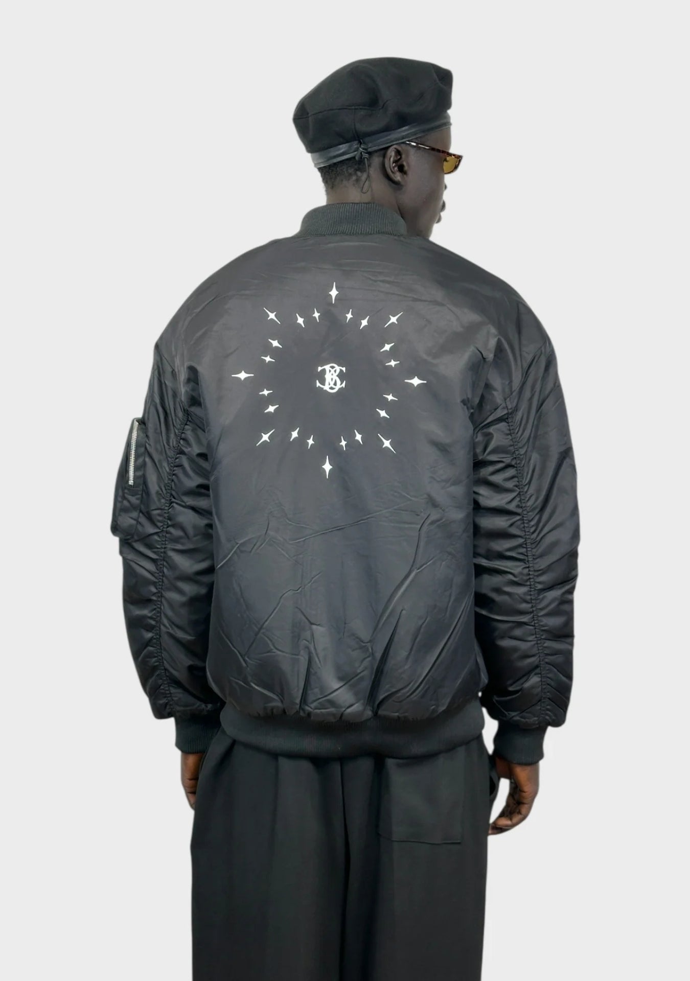 BLACK NYLON BOMBER