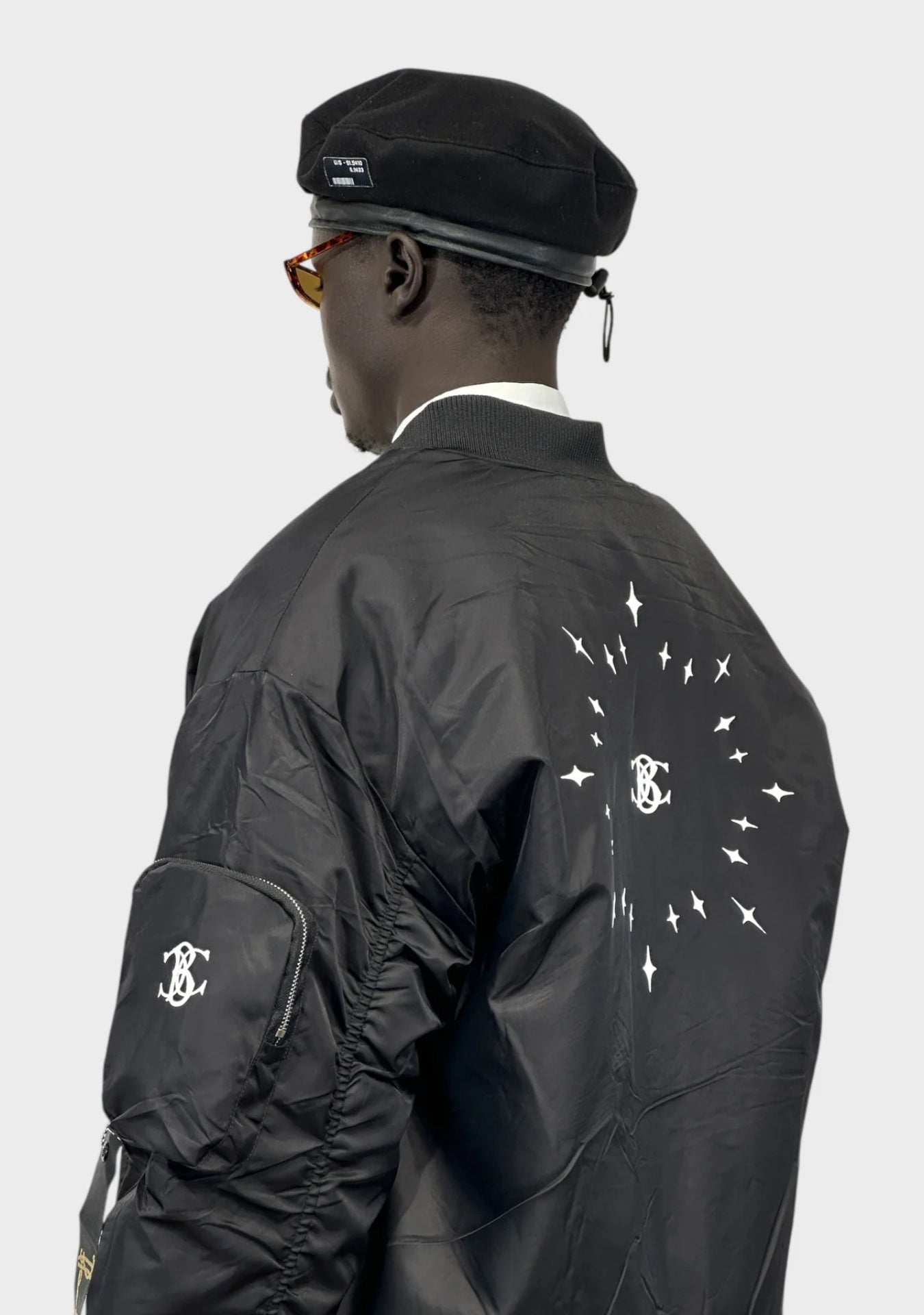 BLACK NYLON BOMBER