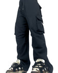 BLACK CARGO TROUSERS