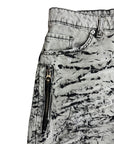 GREY WASH PAINTING ZIP SHORTS