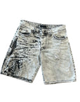 GREY WASH PAINTING ZIP SHORTS