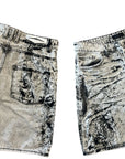 GREY WASH PAINTING ZIP SHORTS