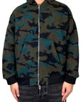 GREEN CAMOUFLAGE WOOL HOODIE