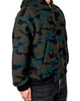 GREEN CAMOUFLAGE WOOL HOODIE