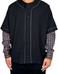BLACK BASEBALL JERSEY SHIRT