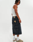 DOUBLE RAW DENIM JORTS