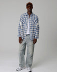 BLEACHED PLAID SHIRT