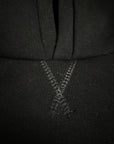DOUBLE POUCH STITCHING BLACK HOODIE