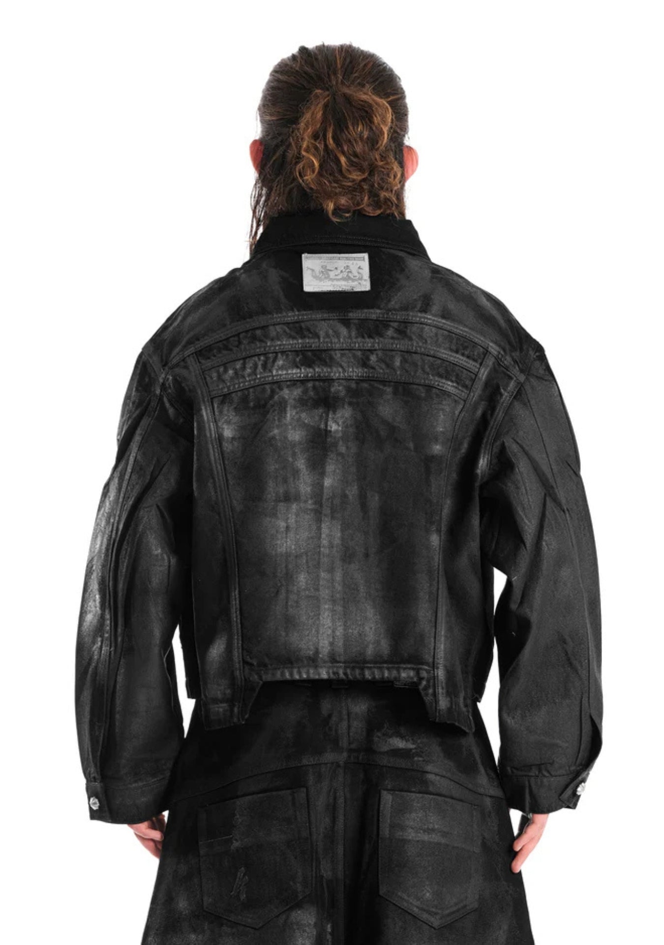 BLACK WAXED DENIM JACKET