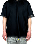 DOUBLE MESH BLACK T-SHIRT