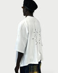 WHITE CROPPED STARS TEE