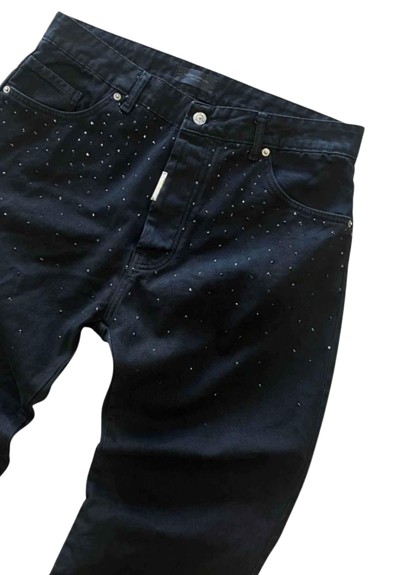 BLACK RHINESTONE BAGGY