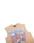 ROLLING DICE GRAPICH CUTOFF TEE KHAKI