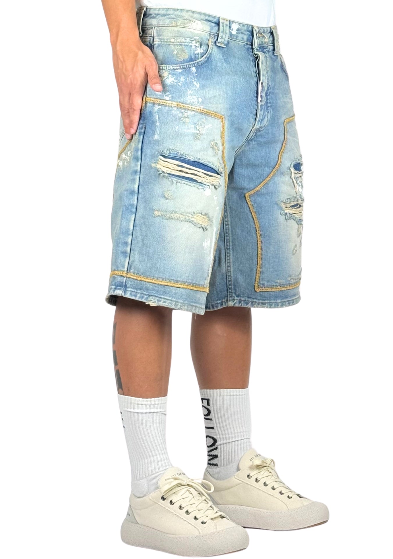 DOUBLE WORK SHORTS WHITE PAINT