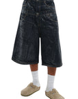 DOUBLE RAW DENIM JORTS