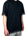 DOUBLE MESH BLACK T-SHIRT