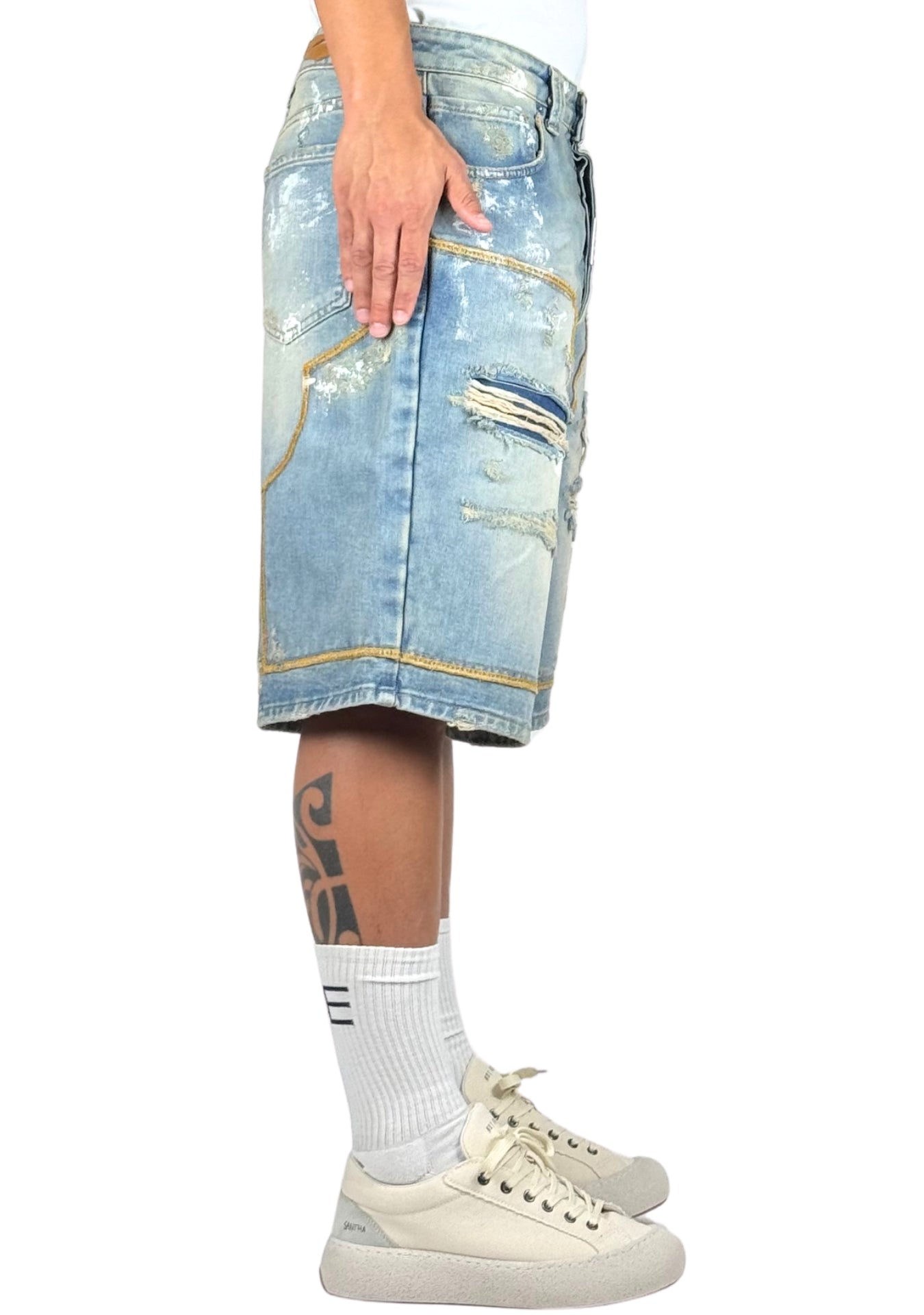 DOUBLE WORK SHORTS WHITE PAINT