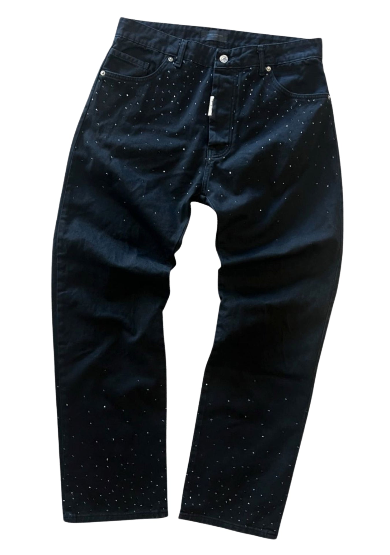 BLACK RHINESTONE BAGGY