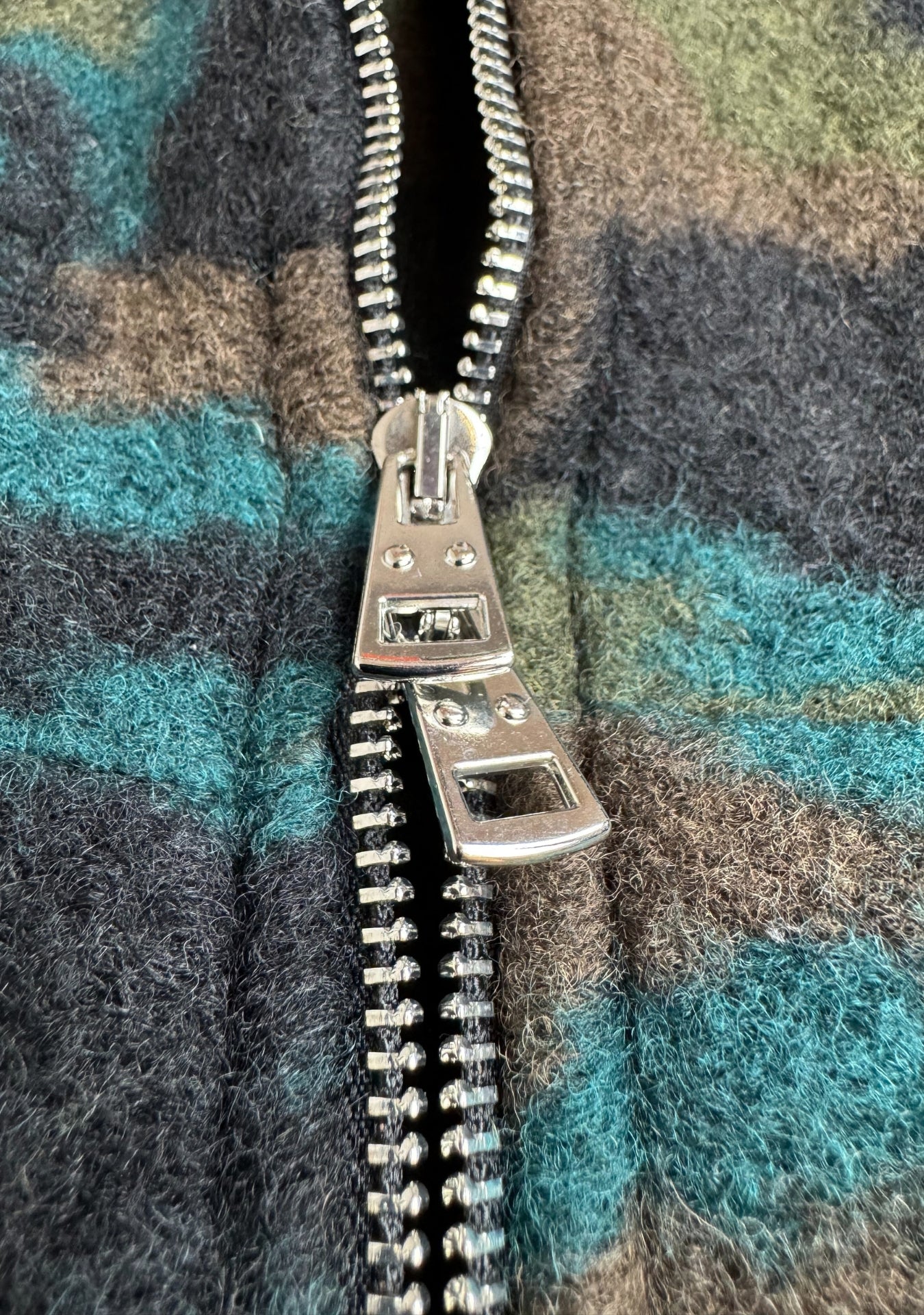 GREEN CAMOUFLAGE WOOL HOODIE