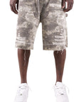 CRYSTALLIZED CAMO FADED SHORTS