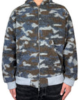 GREY CAMOUFLAGE WOOL HOODIE