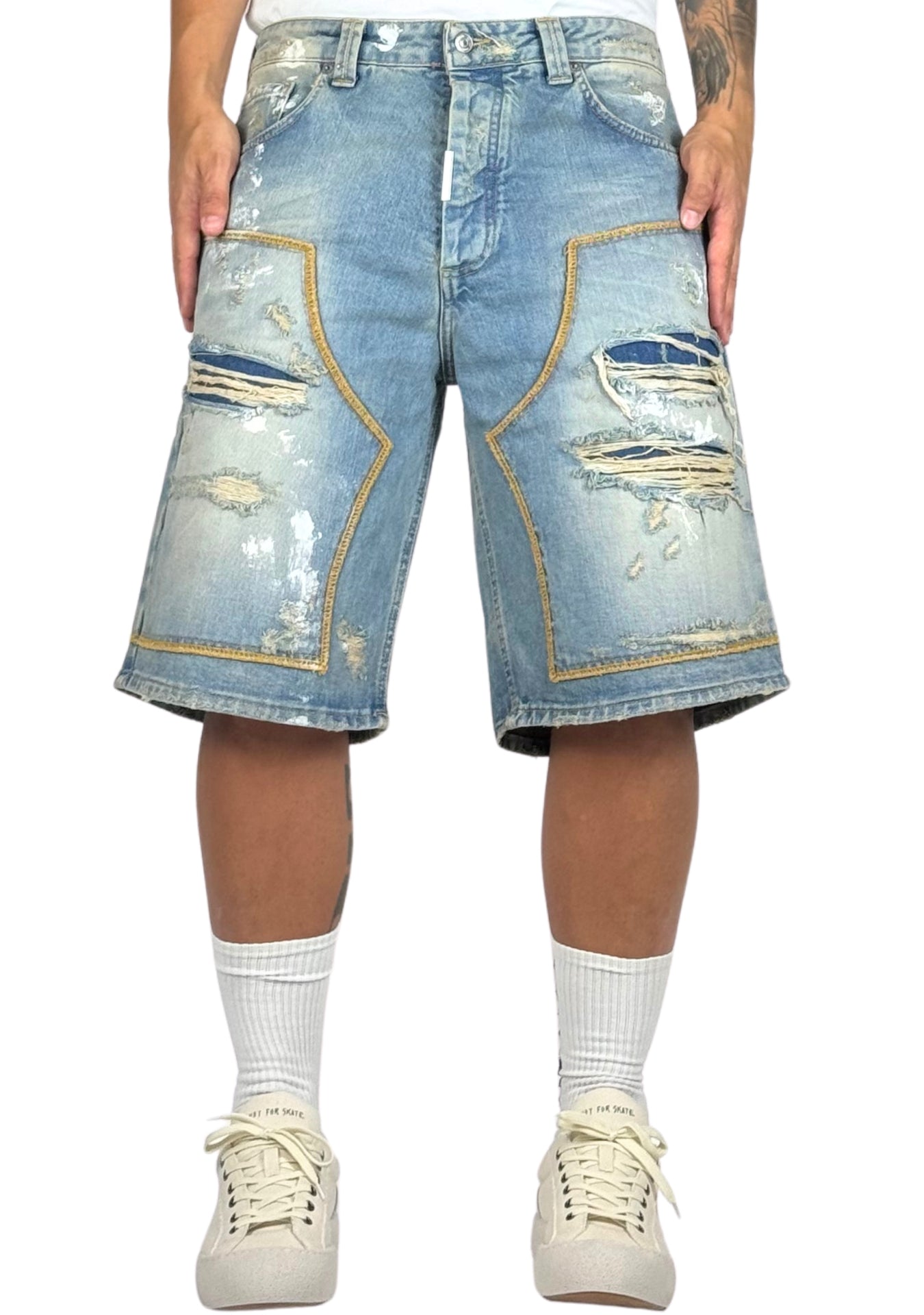 DOUBLE WORK SHORTS WHITE PAINT