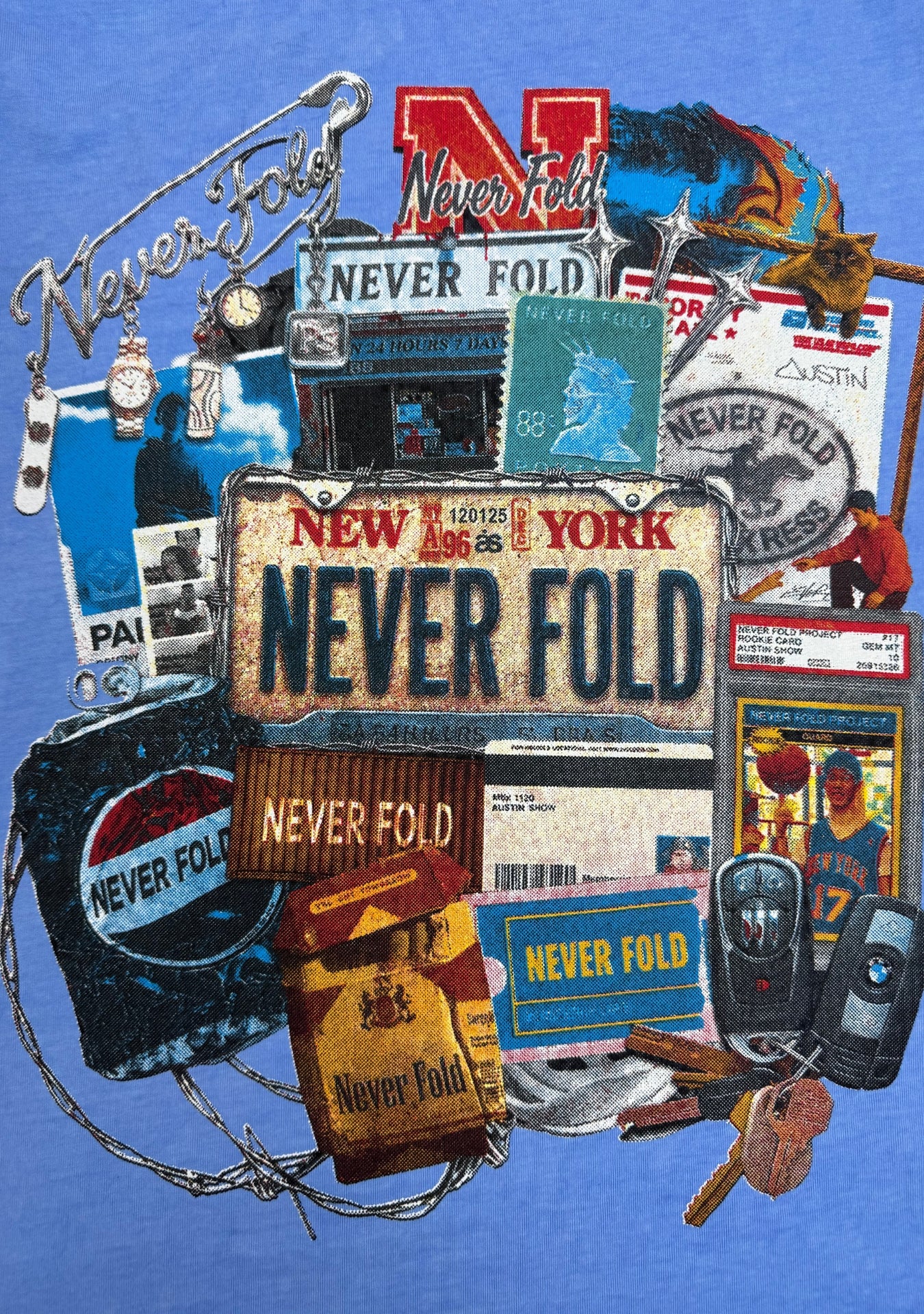 NEVER FOLD WASH LIGHT BLUE TEE