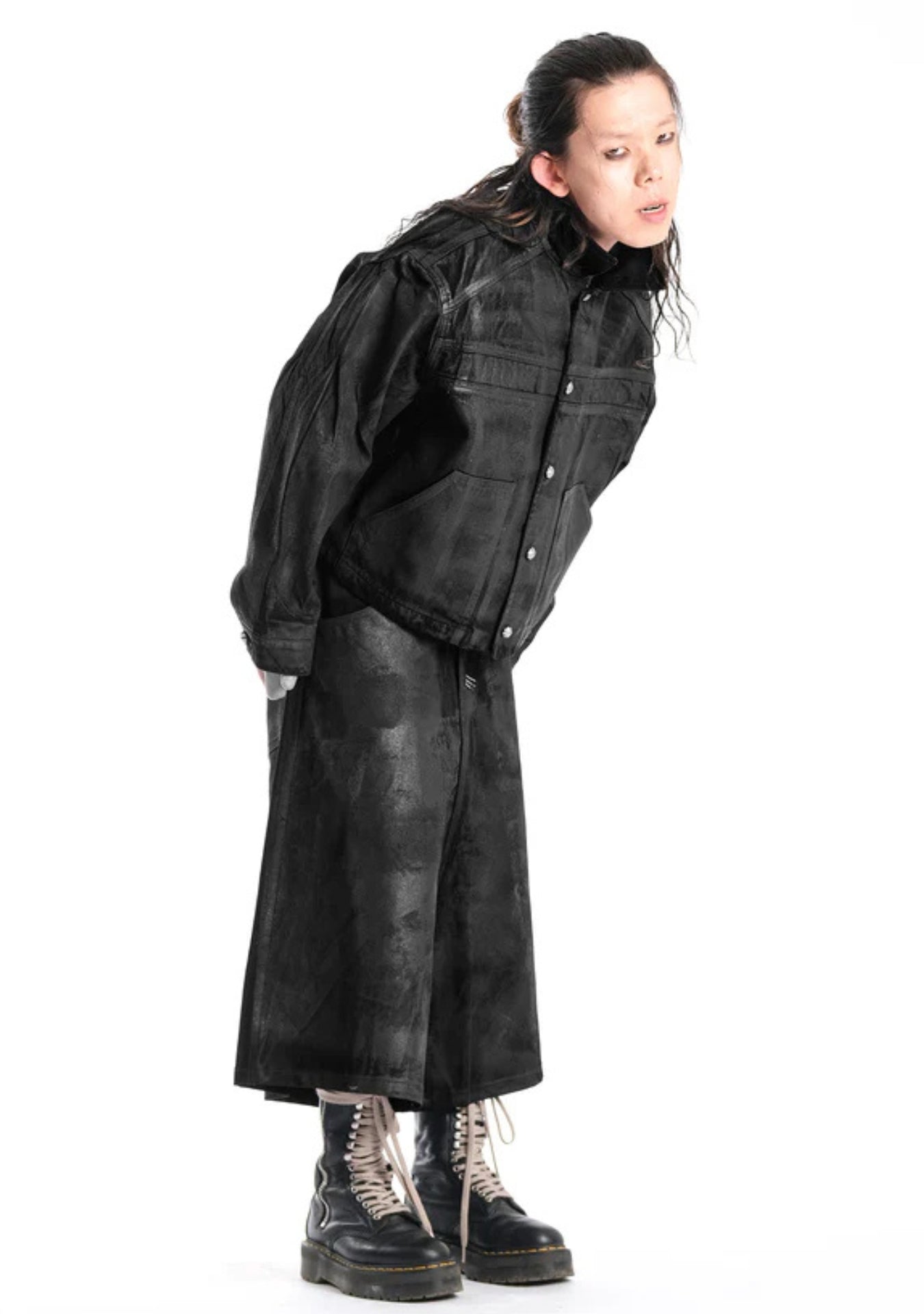 BLACK WAXED DENIM JACKET