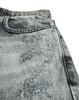 GREY DARK WASH CARGO BAGGY